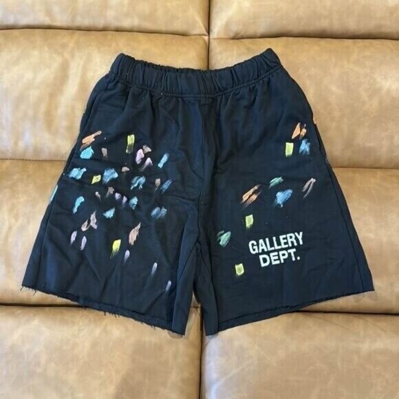 Gallery Dept Painted Black Flared Shorts Men’s size Large